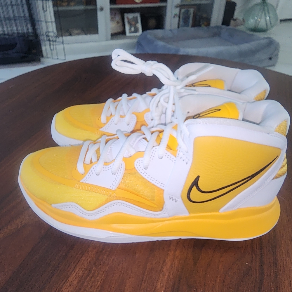 Nike Yellow and White High-Top Sneakers